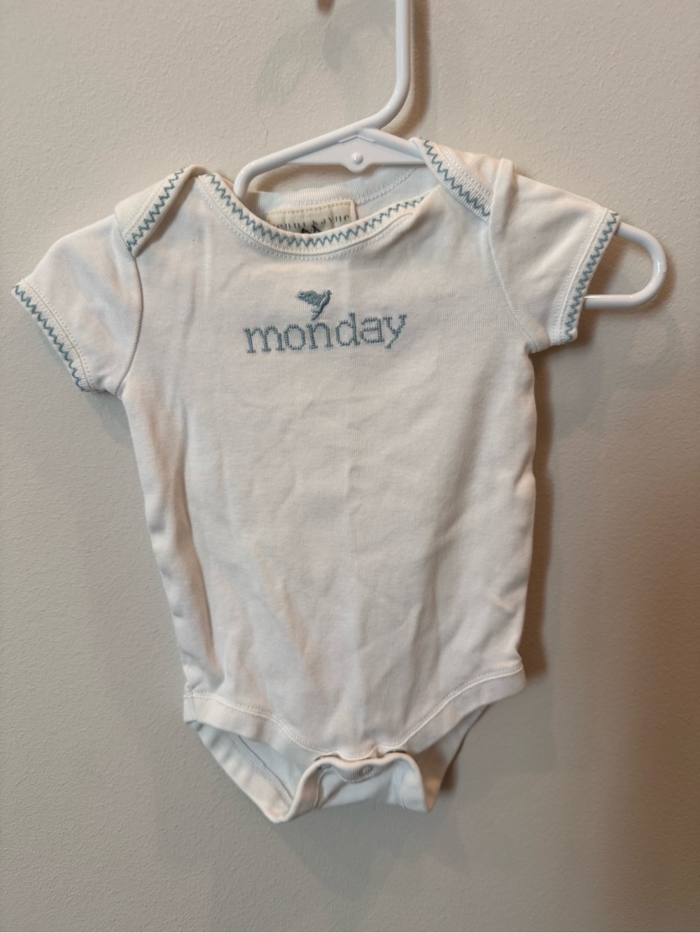 Jenni Kayne Baby 0-3M Monday Whale Embroidered Bodysuit